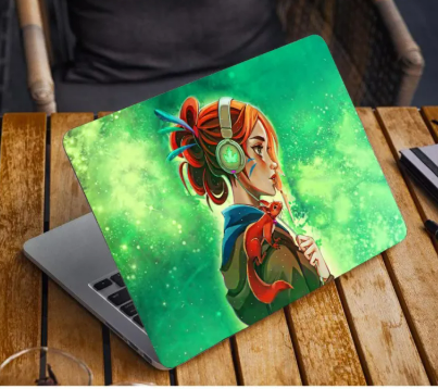 Headphone Girl Laptop Skin Vinyl Stickers Decal,12 13 14 15 15.6 inches Notebook Laptop Skin Sticker for all Laptops