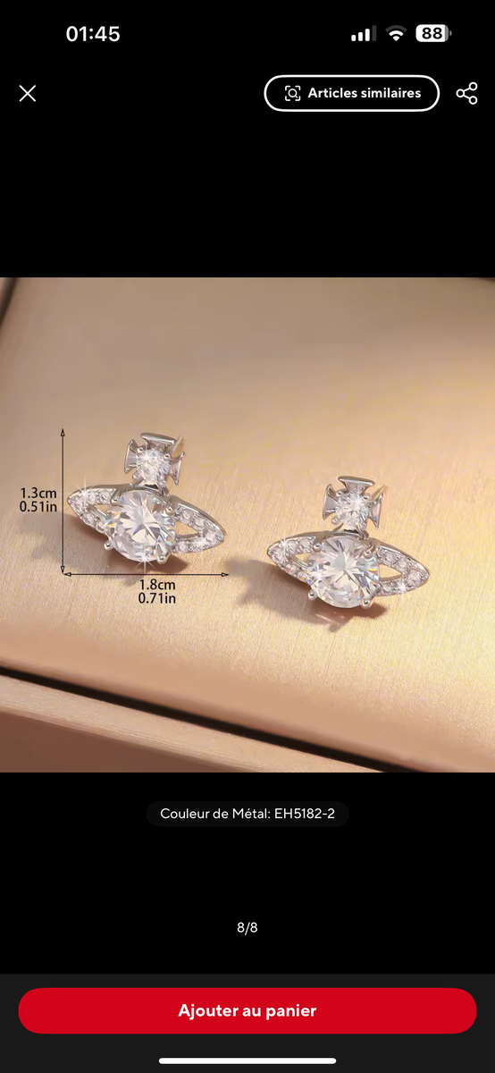 Boucles d'oreilles Zircon Éclat