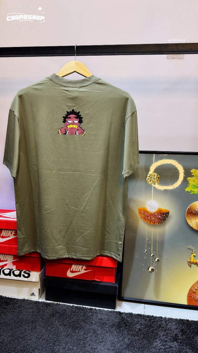 T-shirt vert imprimé graphique