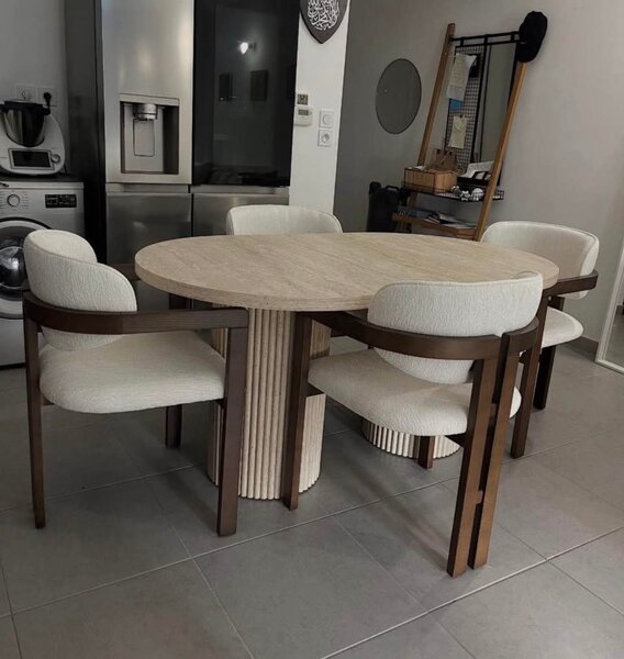 Table à manger ronde en bois