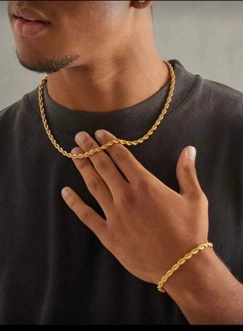 Parure Collier et Bracelet Dorée