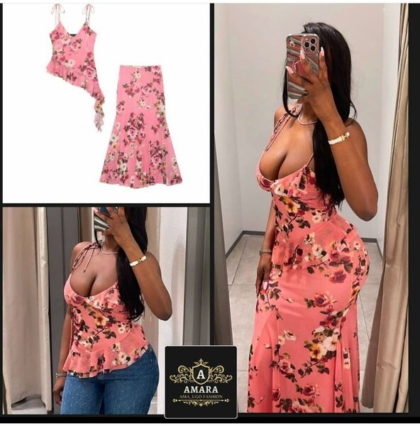 Robe longue élégante multicolore