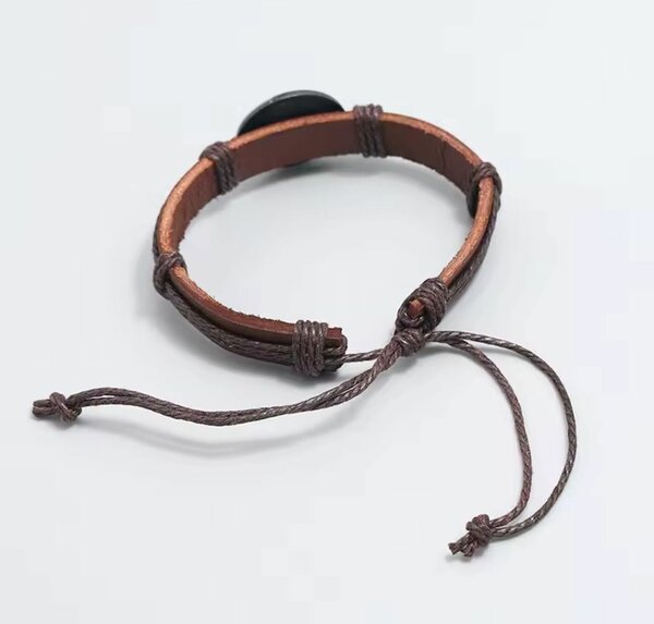 Bracelet en cuir yin-yang