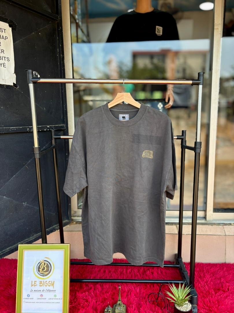 T-shirt grise imprimée unisexe