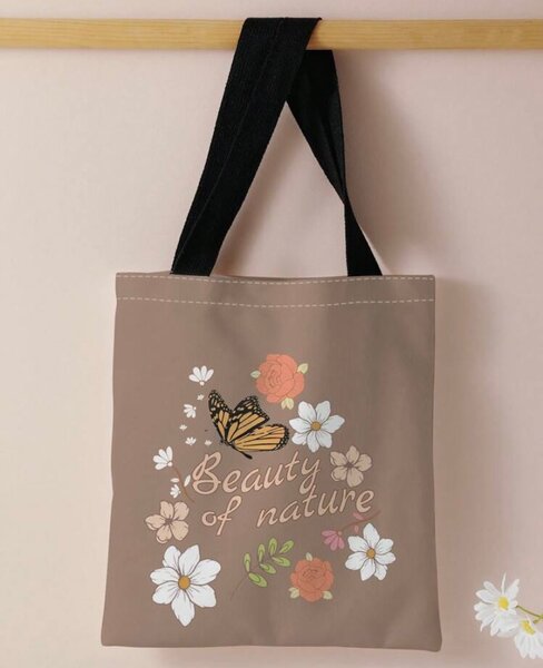 Sac cabas floral papillon