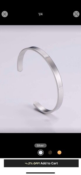 Bracelet manchette argenté