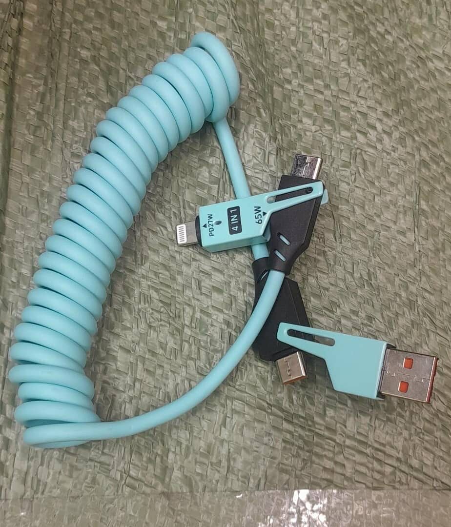 3-in-1 Coiled Charging Cable
