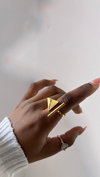 Bague géométrique en or