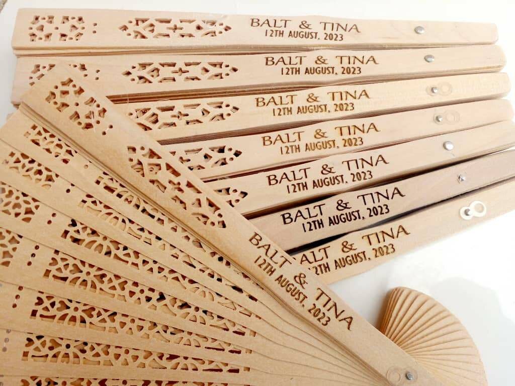 Wooden hand fans (Branded)