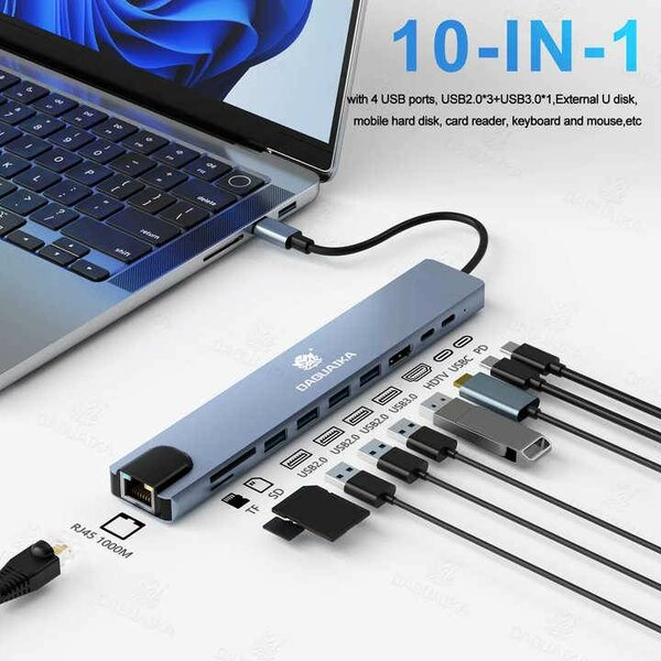 Usb C docking station 10 in 1 Usb adapter