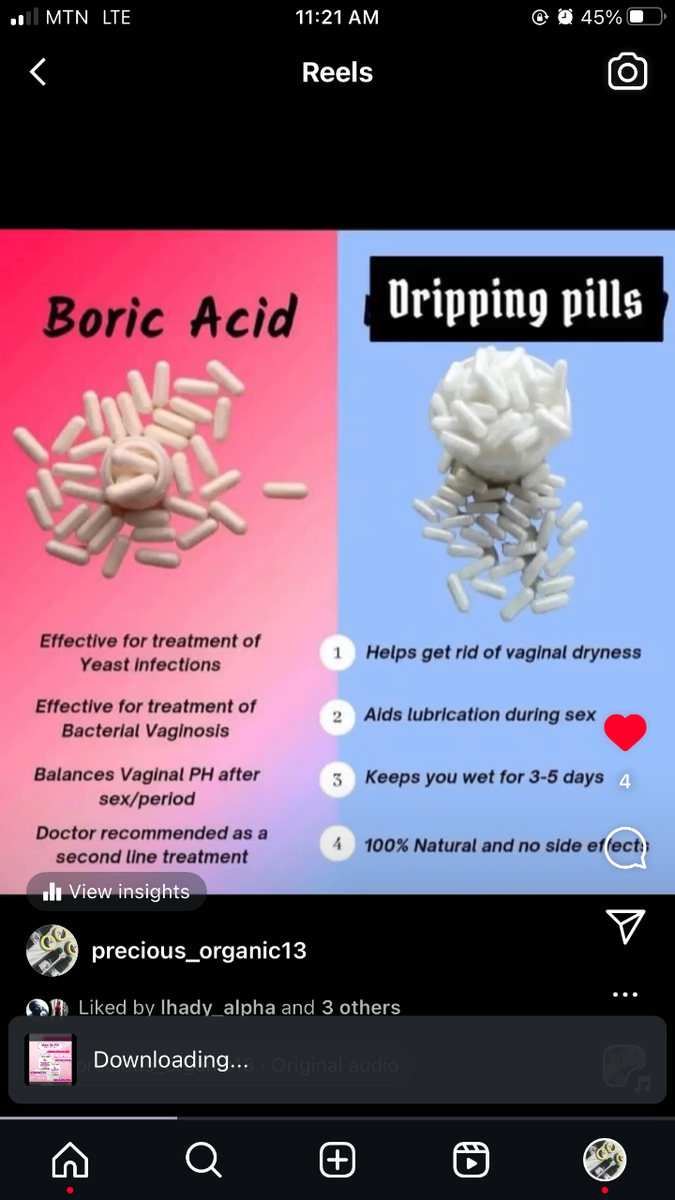 Boric acid &drpping pills