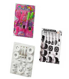 Pack Of 3 - Mini Coffee Set And Make Up Beauty Fashion Set And Kitchen Set For Girls