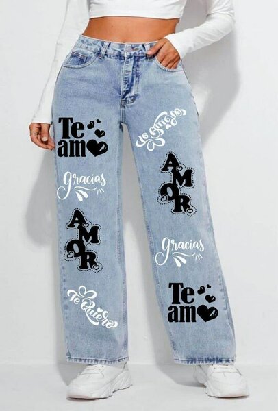 Jeans larges imprimés