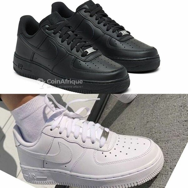 Baskets Air en cuir blanc et noir
