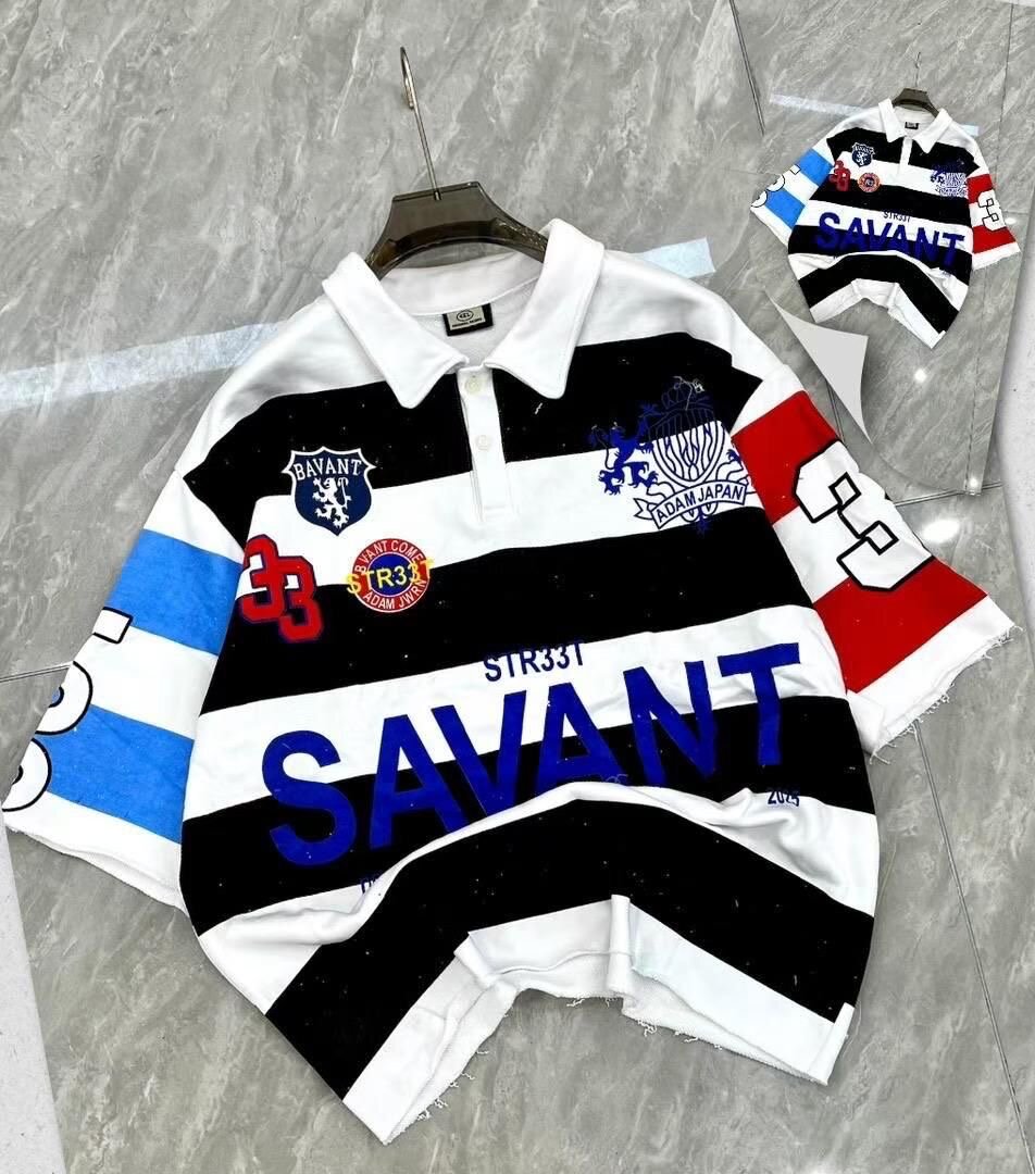 Polo à Rayures Graphiques