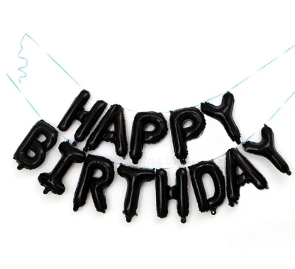 16 inch Happy Birthday Aluminum Foil Balloons, Aluminum Foil Letters Banner Balloons for Party Supplies and Birthday Decorations