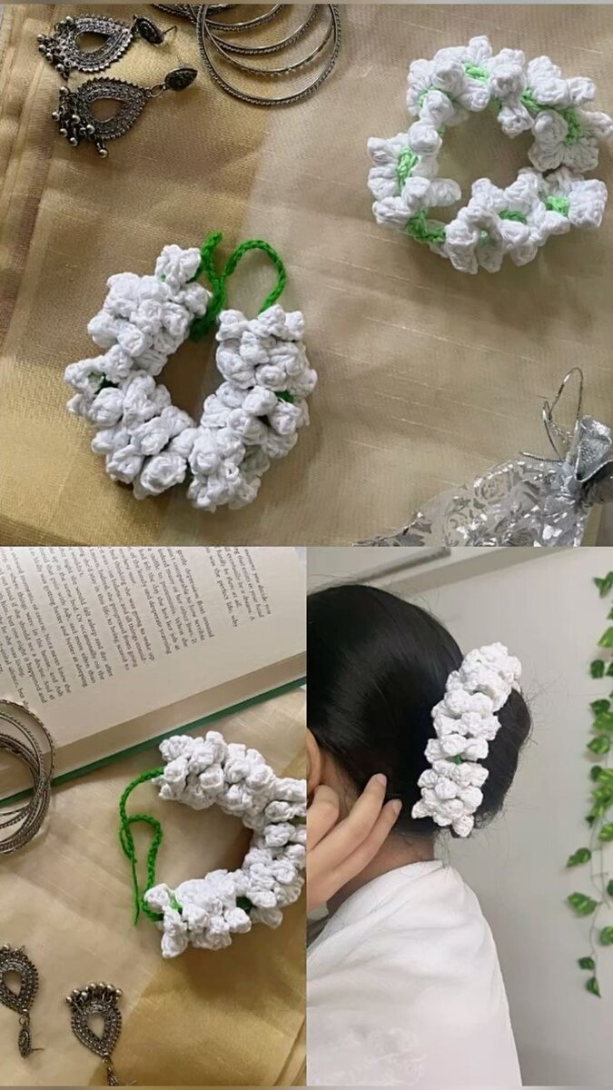 Chouchou gajra Fleur Tricotée