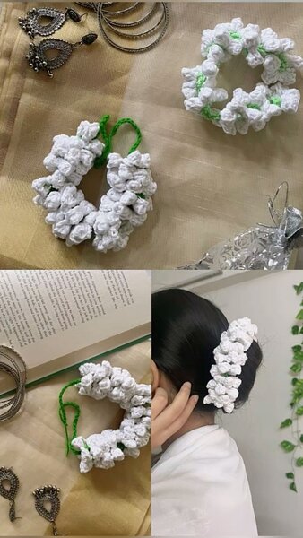 Chouchou gajra Fleur Tricotée