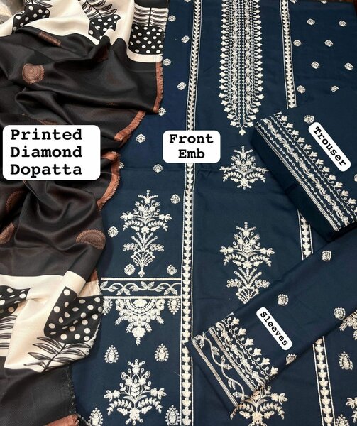 Printed lawn suit