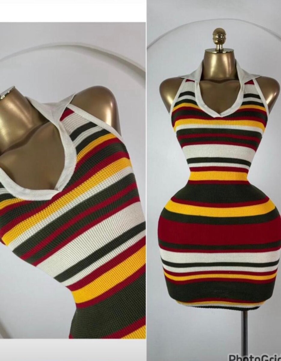 Robe tricot rayée élégante