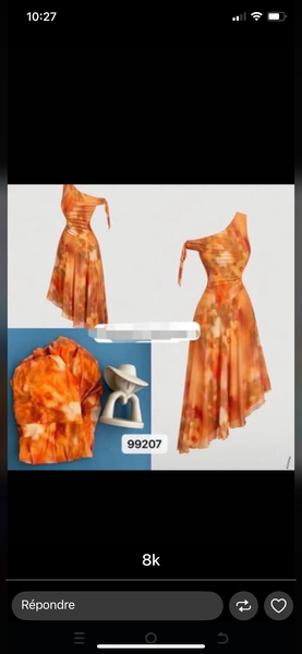 Robe asymétrique orange été