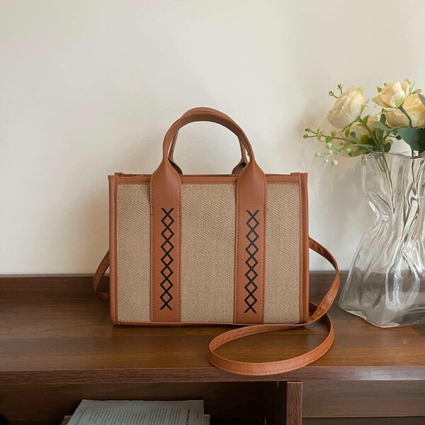 Sac à main en toile et cuir