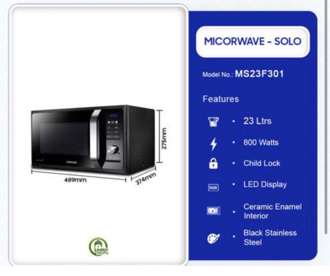 Samsung 23LTR Solo Microwave