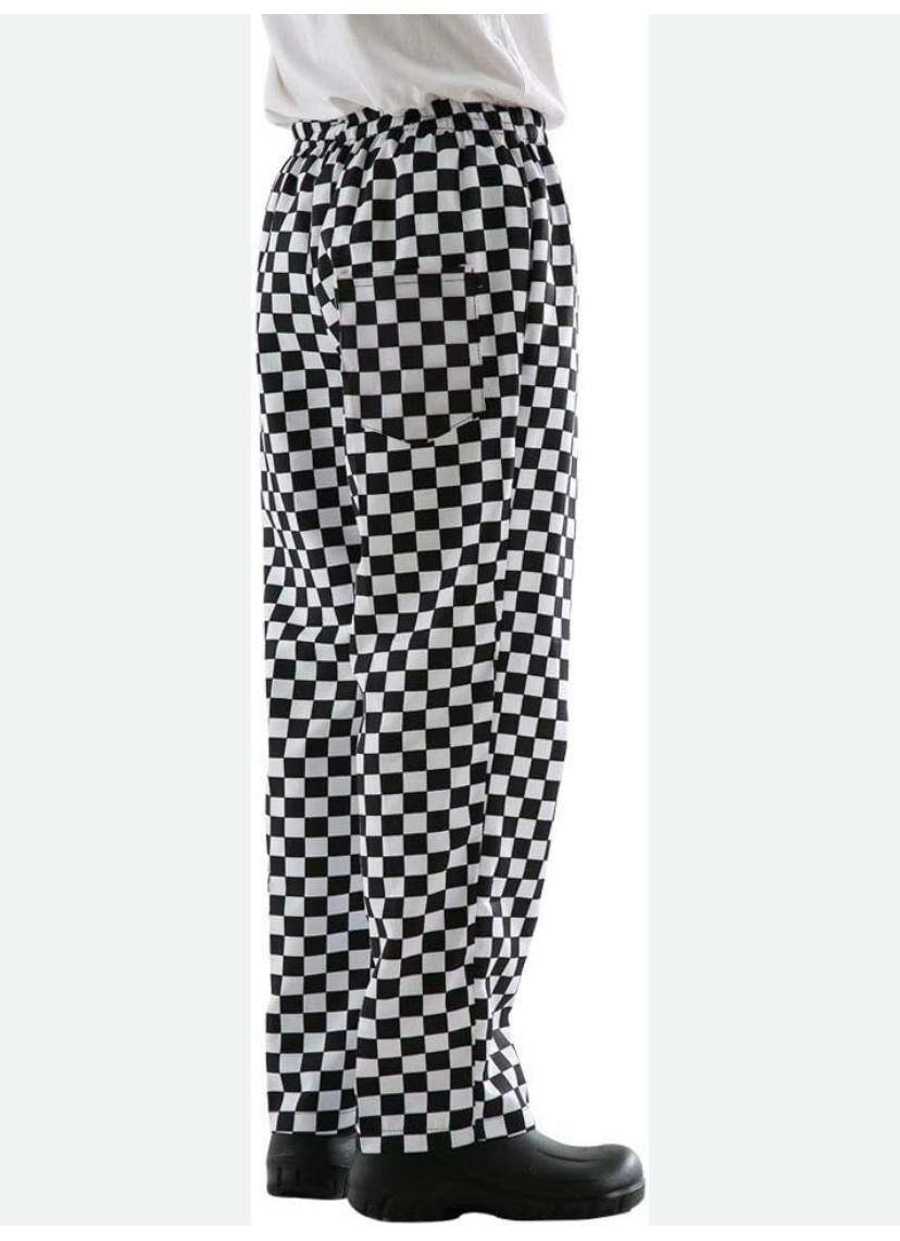 Pantalon à carreaux noir et blanc