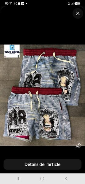 Shorts en jean imprimés