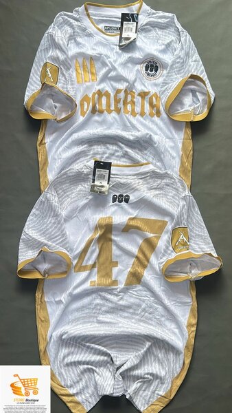 Maillot de football blanc or