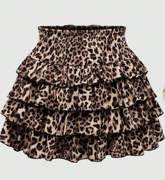 Jupe à volants léopard