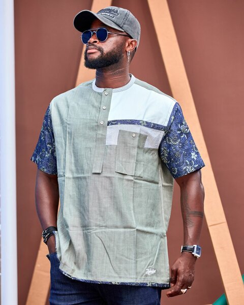 Chemise en lin à motifs pour homme