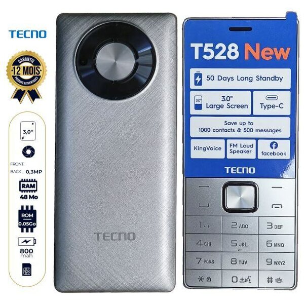 Tecno T528 Téléphone Mobile