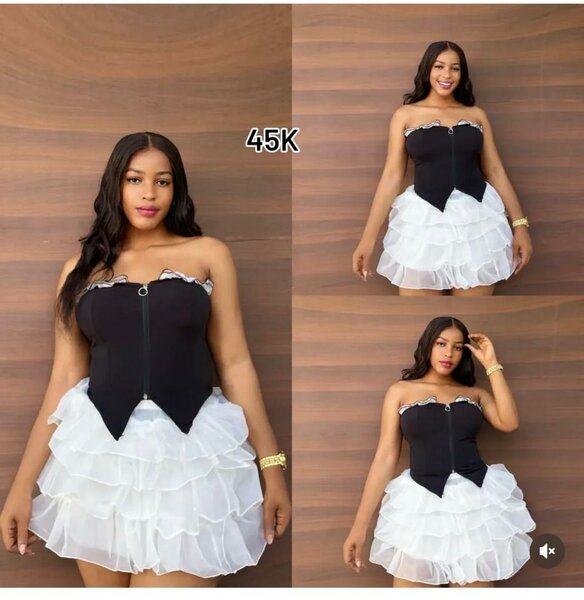 Robe bustier bicolore chic