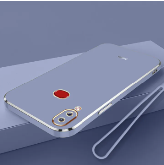 LECOMES for Samsung Galaxy A10s Back Cover with Lanyard Luxury 6D Plating Shiny Phone Case Soft Silicone Square Mobile Cases Pouch for Girls Boys