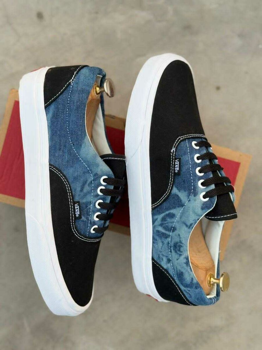 Baskets en denim et toile