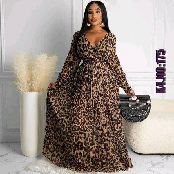 Robe longue léopard élégante