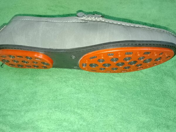 Gray loafers shoes