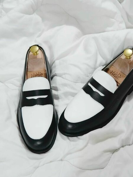 Mocassins en cuir bicolores