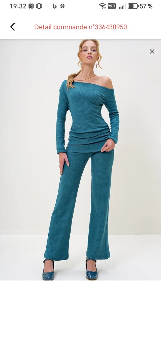 Tenue élégante femme turquoise