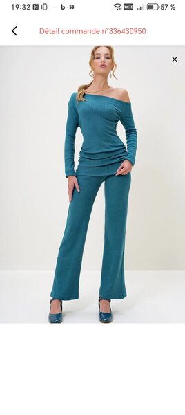 Tenue élégante femme turquoise