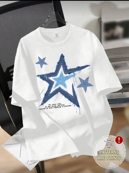 T-shirt à motif étoile bleu