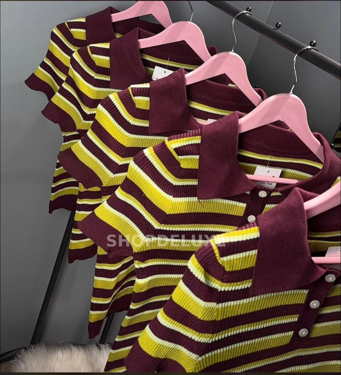 Polo rayé décontracté femme