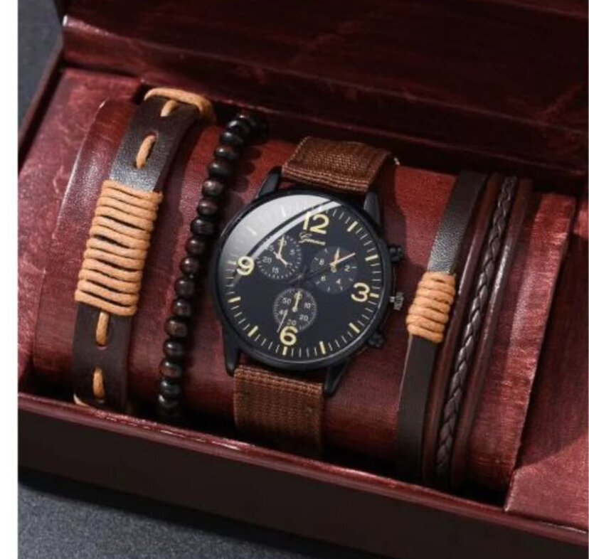 Montre bracelet en cuir pour homme