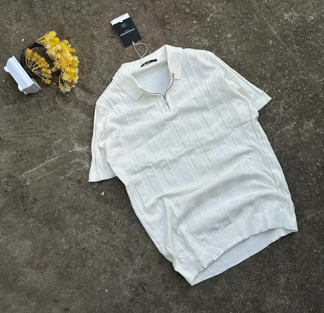 Polo en maille blanc élégant