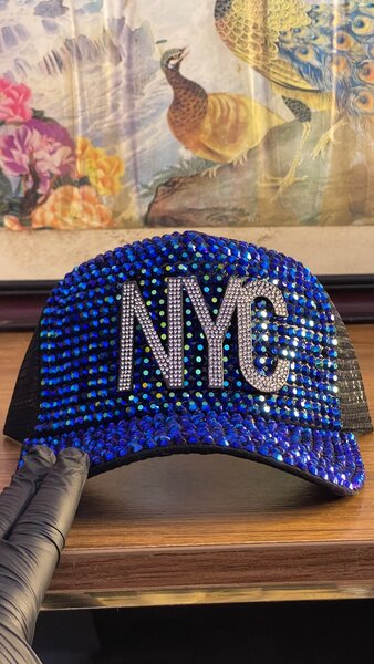 Casquette Strass "NYC" Bleu