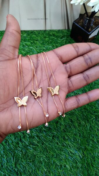Gold stainless steel butterfly  necklace