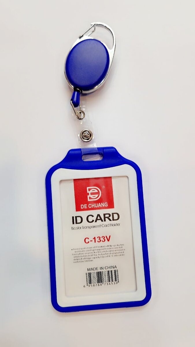 Porte-badge rétractable bleu