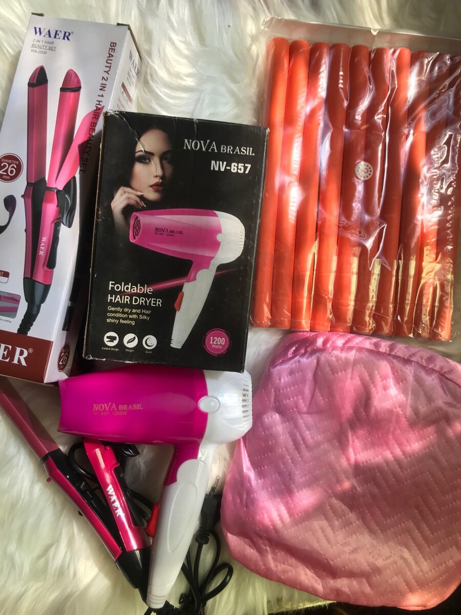 Straightener, dryer, electric steaming cap and bending rolle