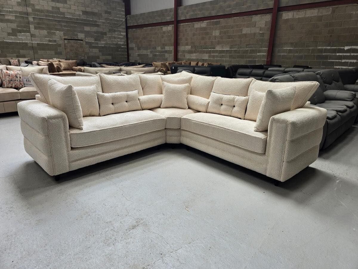 Canapé d'angle en tissu beige